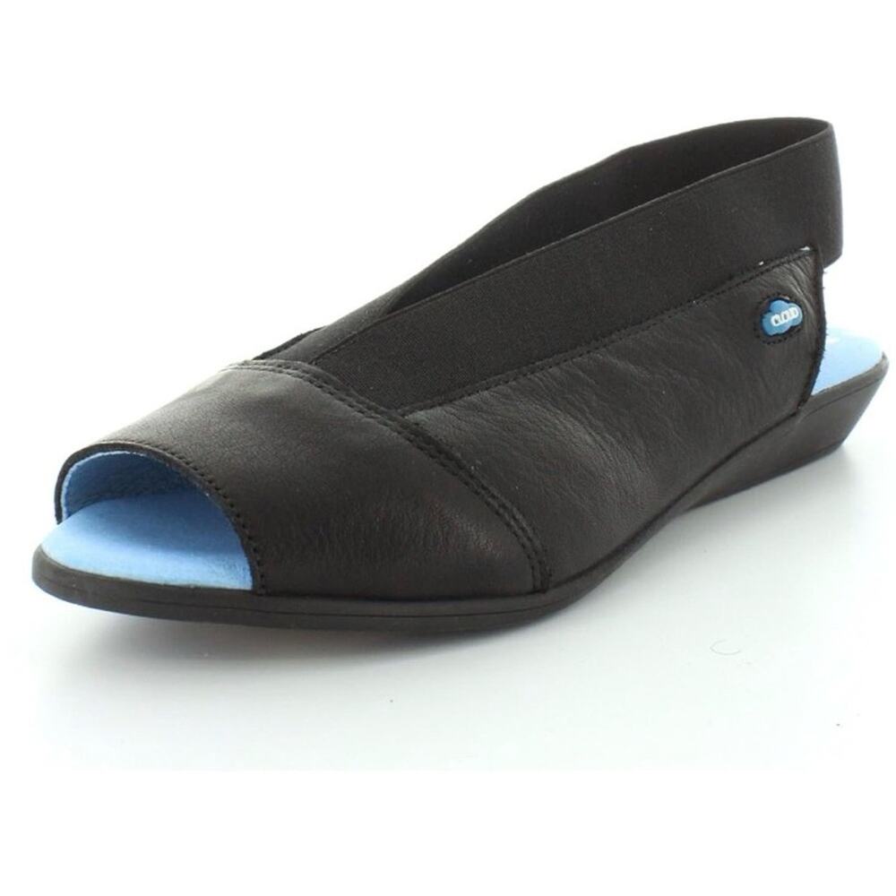 CLOUD Caliber Slingback Black Leather Comfy Slip On Sandal Women’s Sz 40